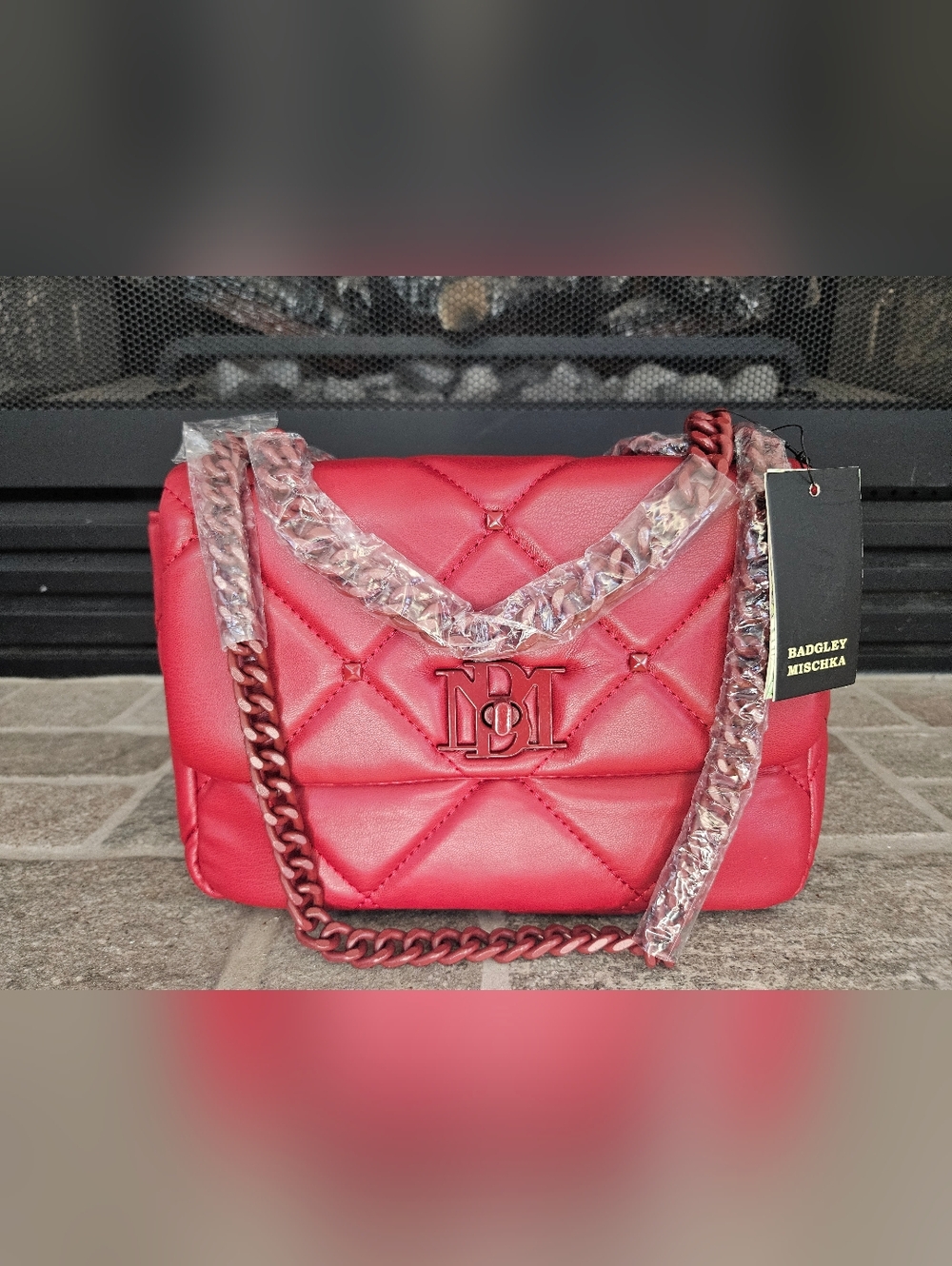 Badgley Mischka Top Handle Burgundy Bag